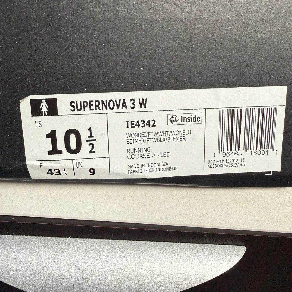 Adidas Supernova 3 Women Running Shoes Pink Silver Sz 10.5 IE4342